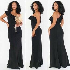 NWT Show Me Your Mumu Florentine Maxi Dress Black Stretch Size Small